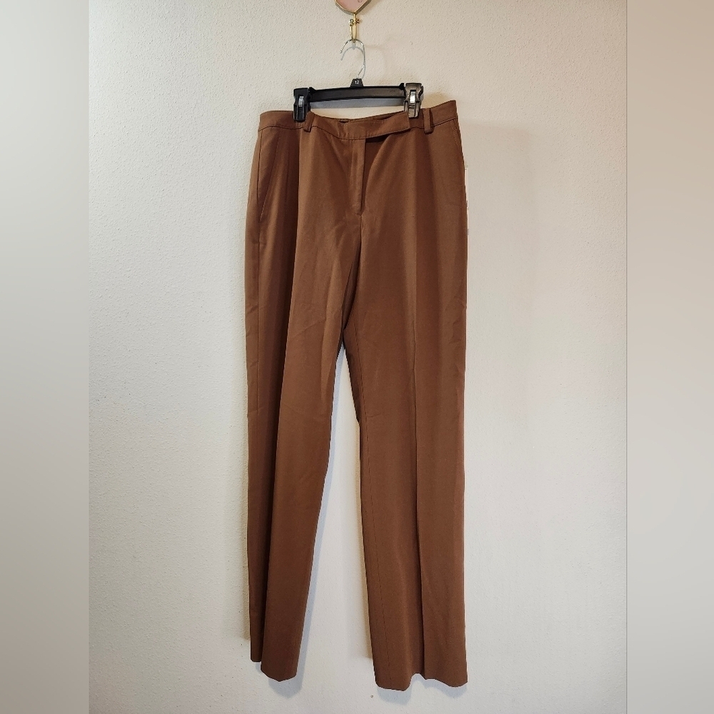 Kasper Women's Size 8 Wild Things Brown Bear Creased Front Chic Trouser NWT - Picture 2 of 8